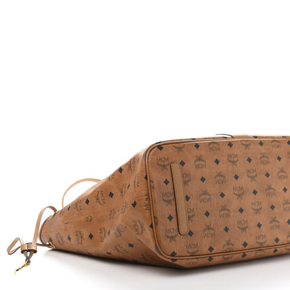 MCM Visetos Large Liz Reversible Shopper Tote Cognac 10 of 14