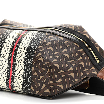 Burberry E-Canvas Monogram Stripe Medium Sonny Bum Bag Bridle Brown 8 of 8
