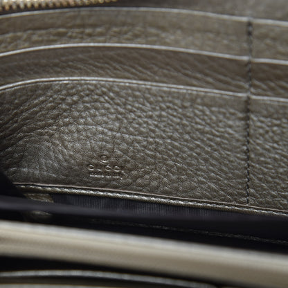 Gucci Metallic Pebbled Calfskin Soho Zip Around Wallet Golden Beige 6 of 8