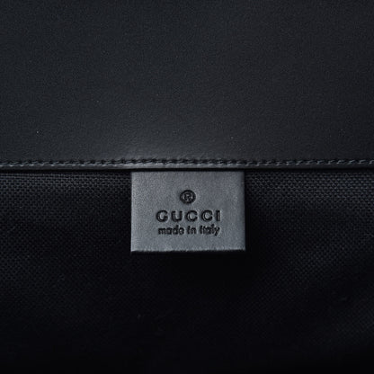 Gucci Soft GG Supreme Monogram Appia Calfskin Web Double Buckle Backpack Black 5 of 9