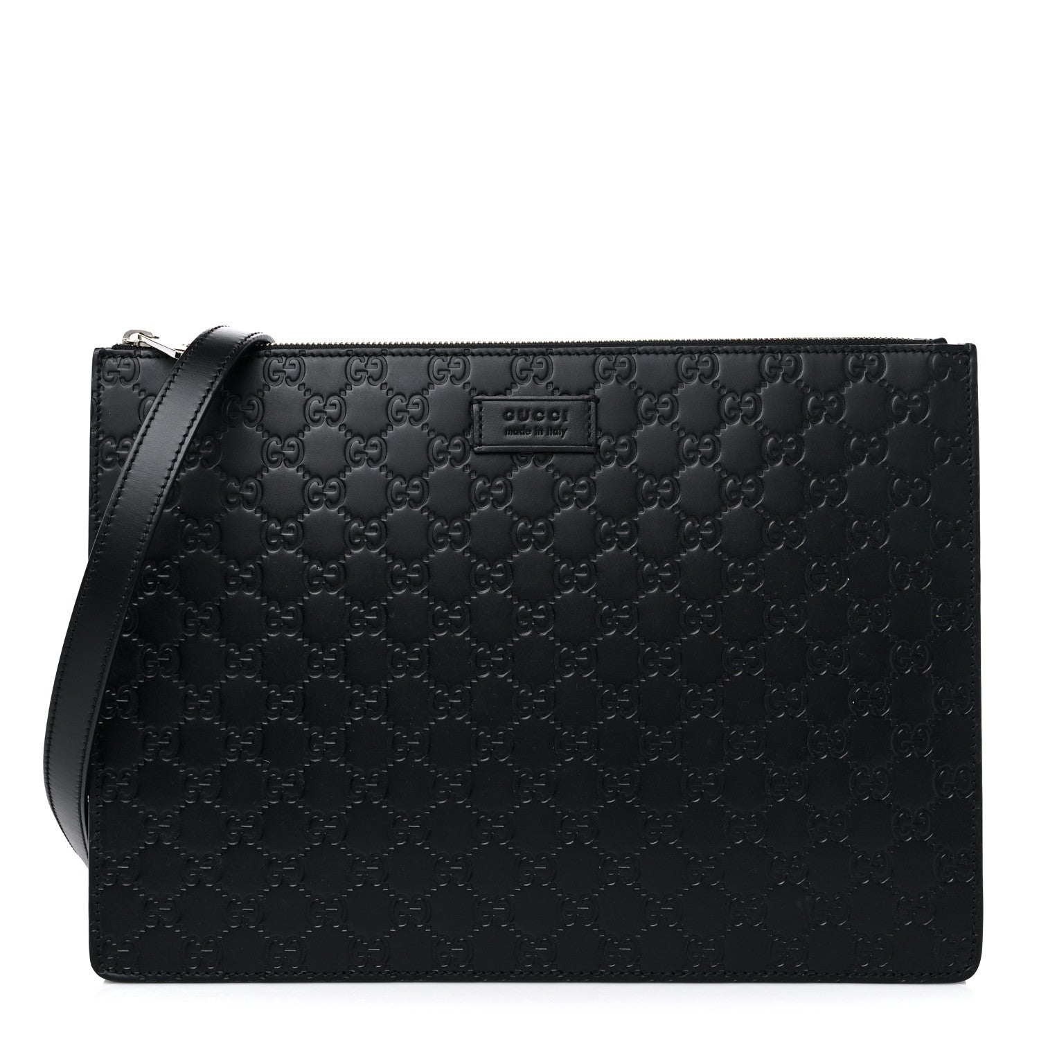 Gucci Guccissima Signature Messenger Bag Black 1 of 9