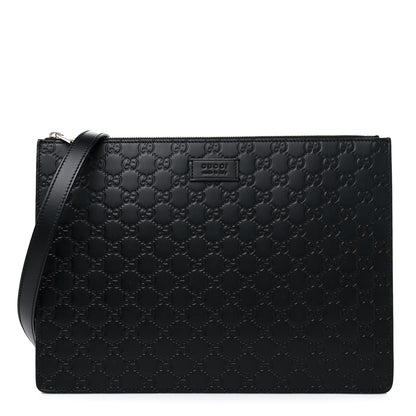 Gucci Guccissima Signature Messenger Bag Black 1 of 9