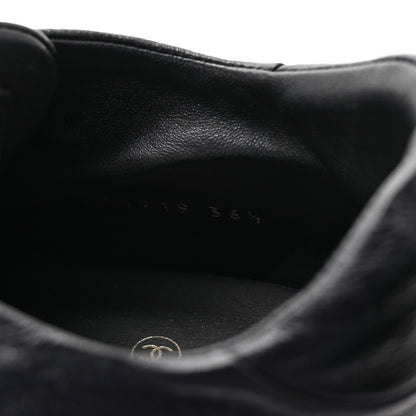 Chanel Crumpled Calfskin Womens CC Bow Sneakers 36.5 Black 9 of 9