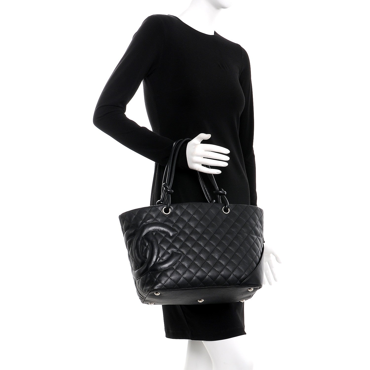 Chanel Calfskin Quilted Large Cambon Tote Black 2 of 12