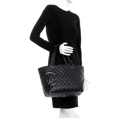 Chanel Calfskin Quilted Large Cambon Tote Black 2 of 12