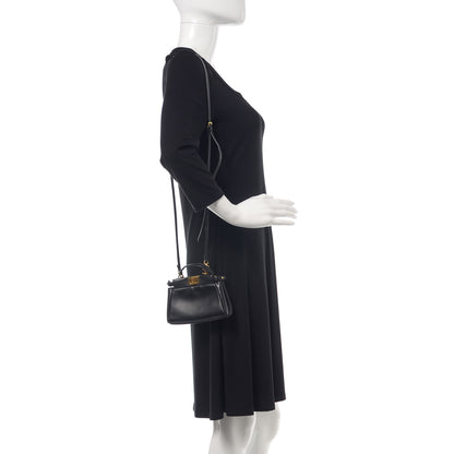 Fendi Nappa Micro Peekaboo Iconic Satchel Black 2 of 9