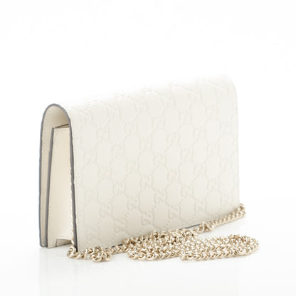 Gucci Guccissima Signature Bowy Chain Wallet Mystic White 3 of 6