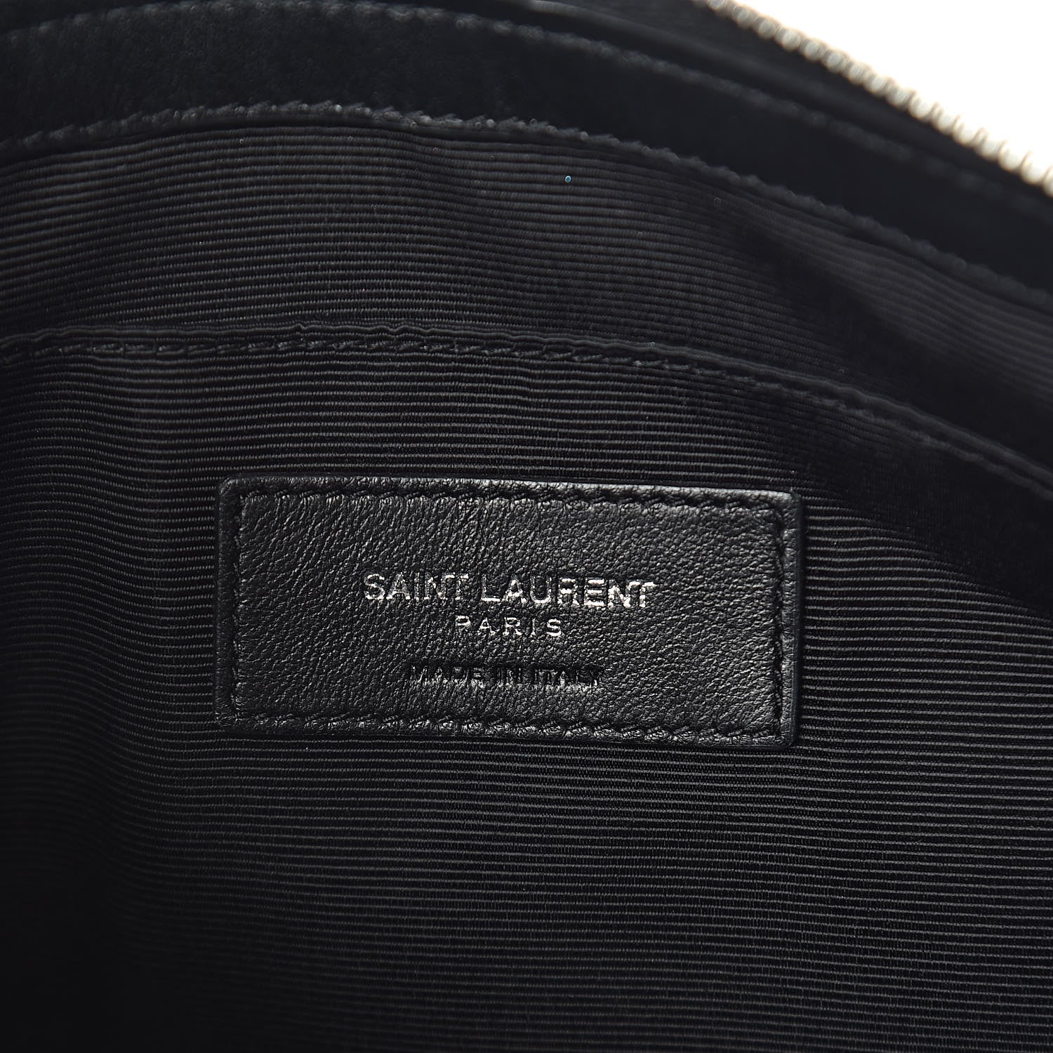 Saint Laurent Calfskin Fringe Medium Clutch Black 6 of 7