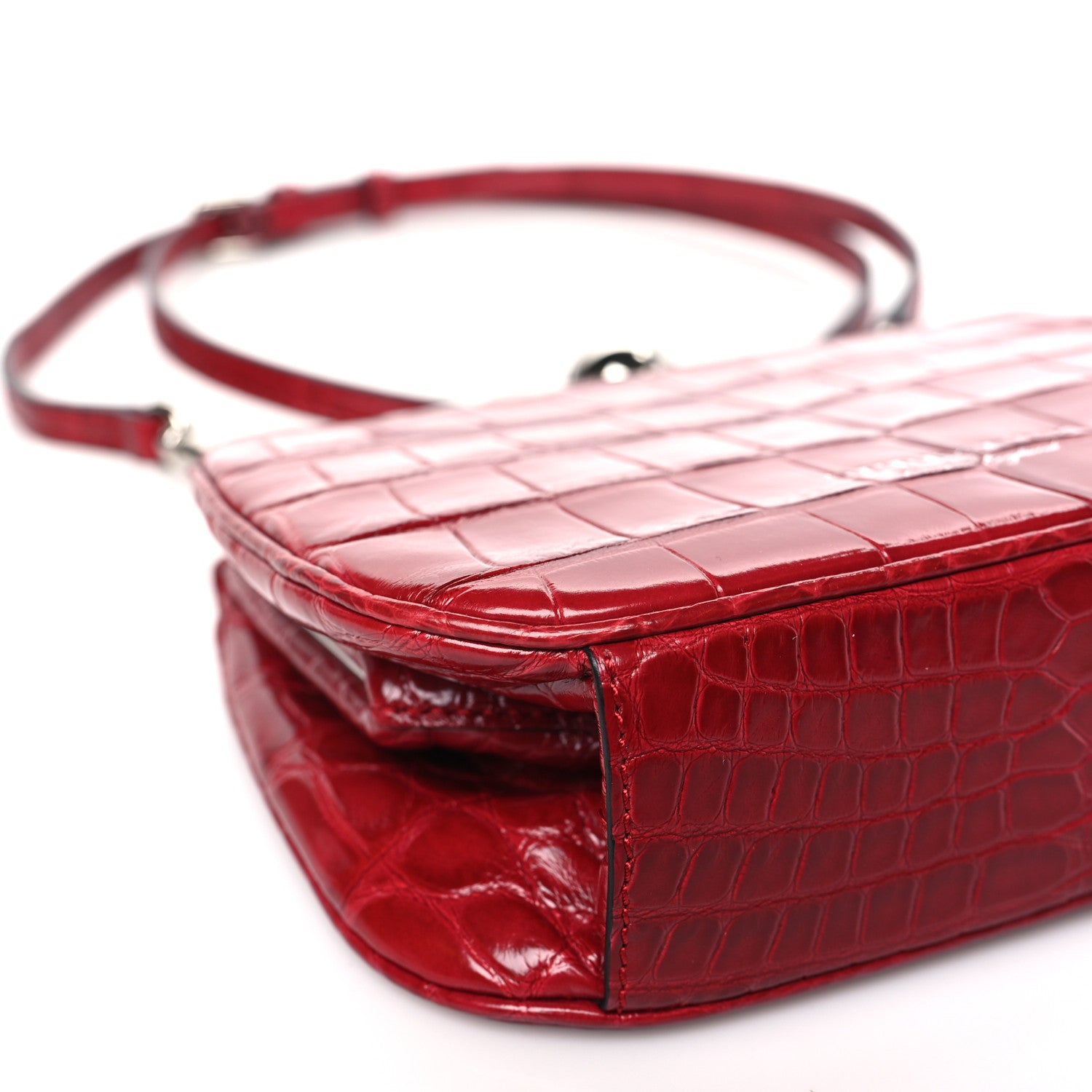Burberry Alligator Small Frame Bag Bright Red 7 of 8