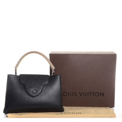 Louis Vuitton Taurillon Watersnake Capucines MM Black 5 of 8