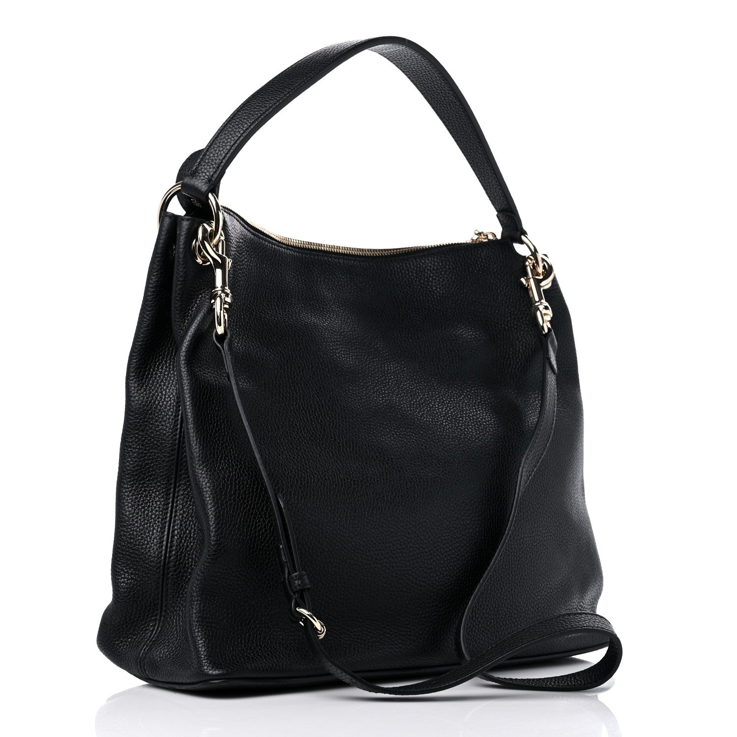 Gucci Pebbled Calfskin Large Soho Hobo Black 3 of 11