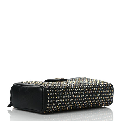 Chanel Calfskin Strass Studded Mini Phone Holder Clutch Black 3 of 9