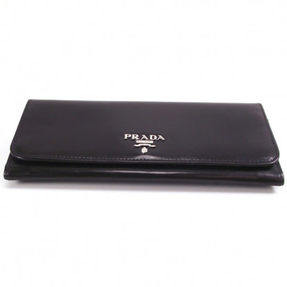 Prada Calfskin Long Wallet Clutch Black 4 of 8