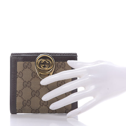 Gucci Monogram Interlocking Icon French Flap Wallet Brown 2 of 13