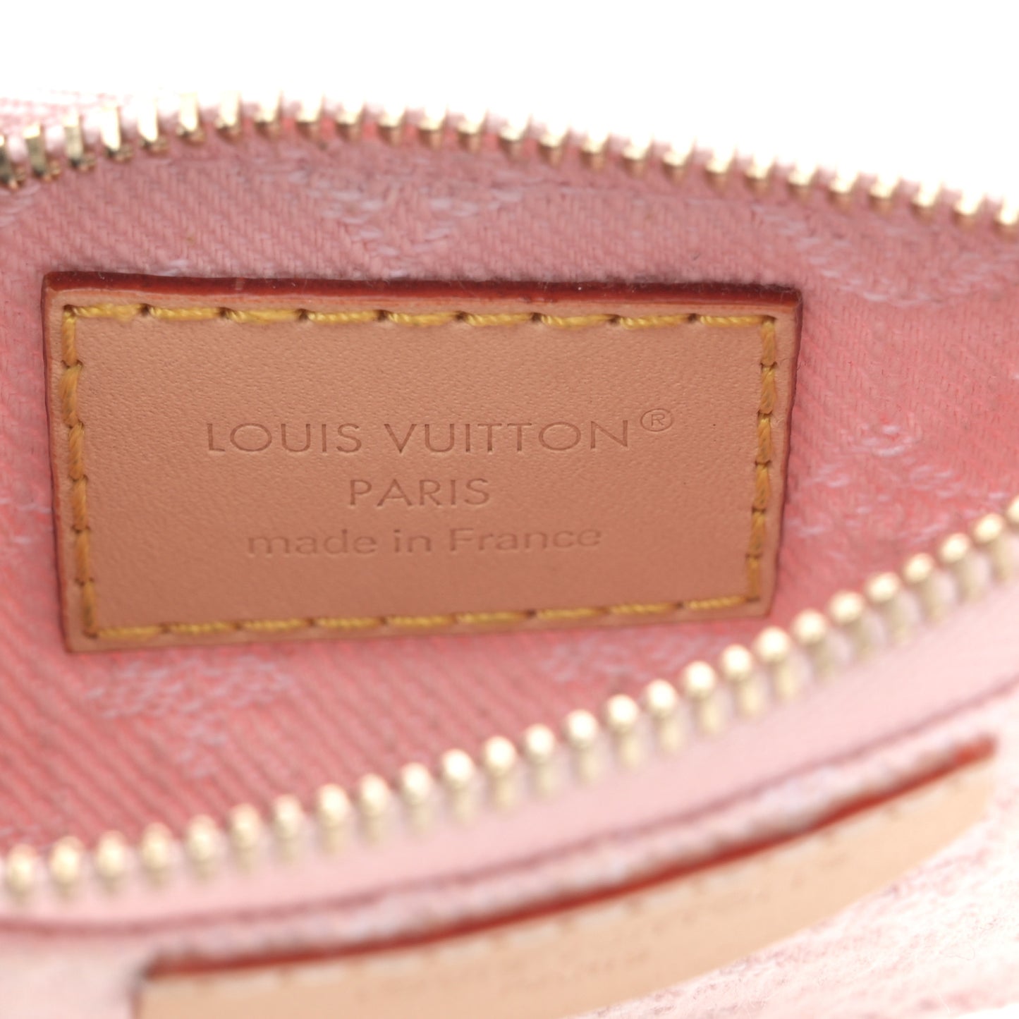 Monogram Denim Key Pouch Washed Pink Washed Pink
