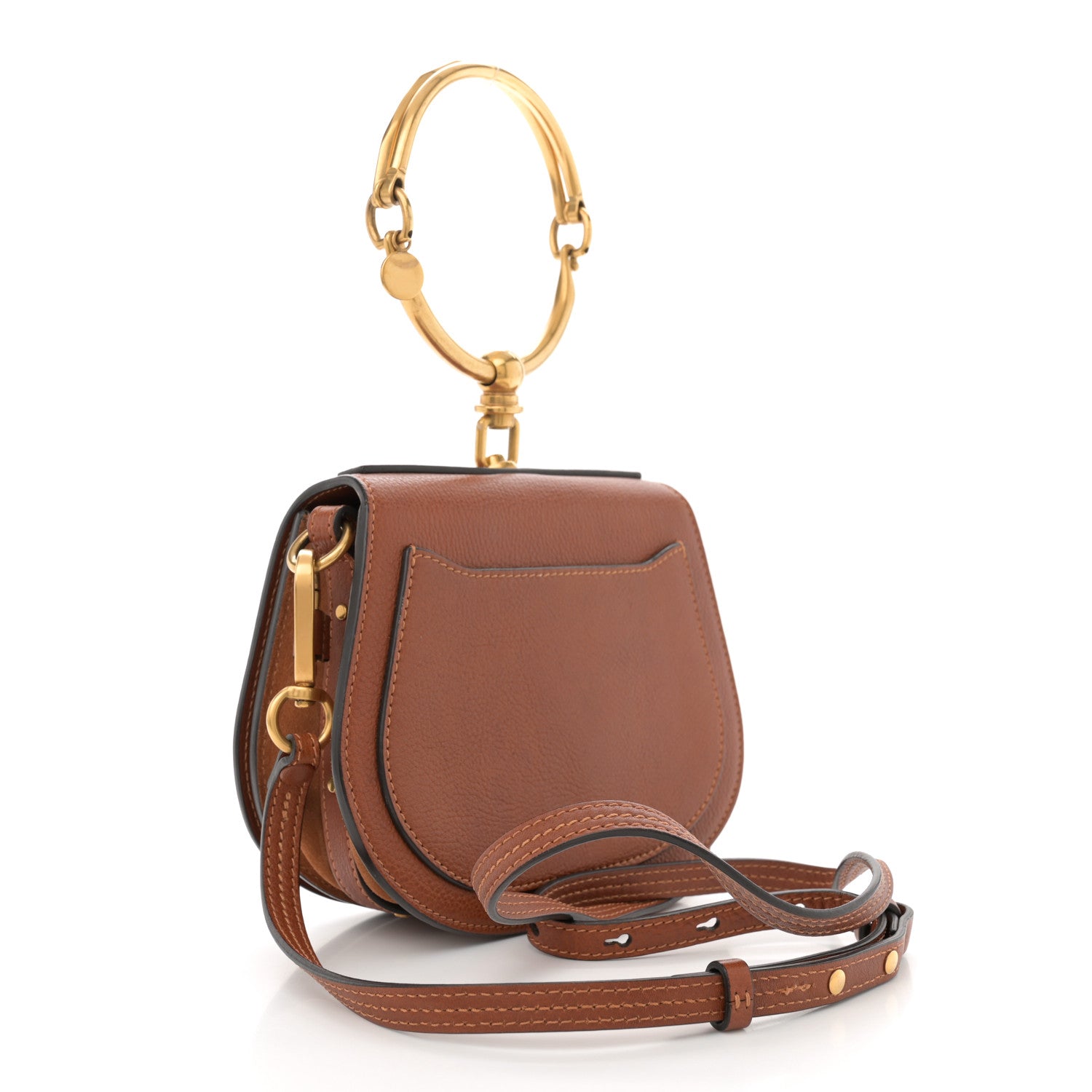 Chloe Calfskin Suede Small Nile Bracelet Bag Caramel 3 of 12