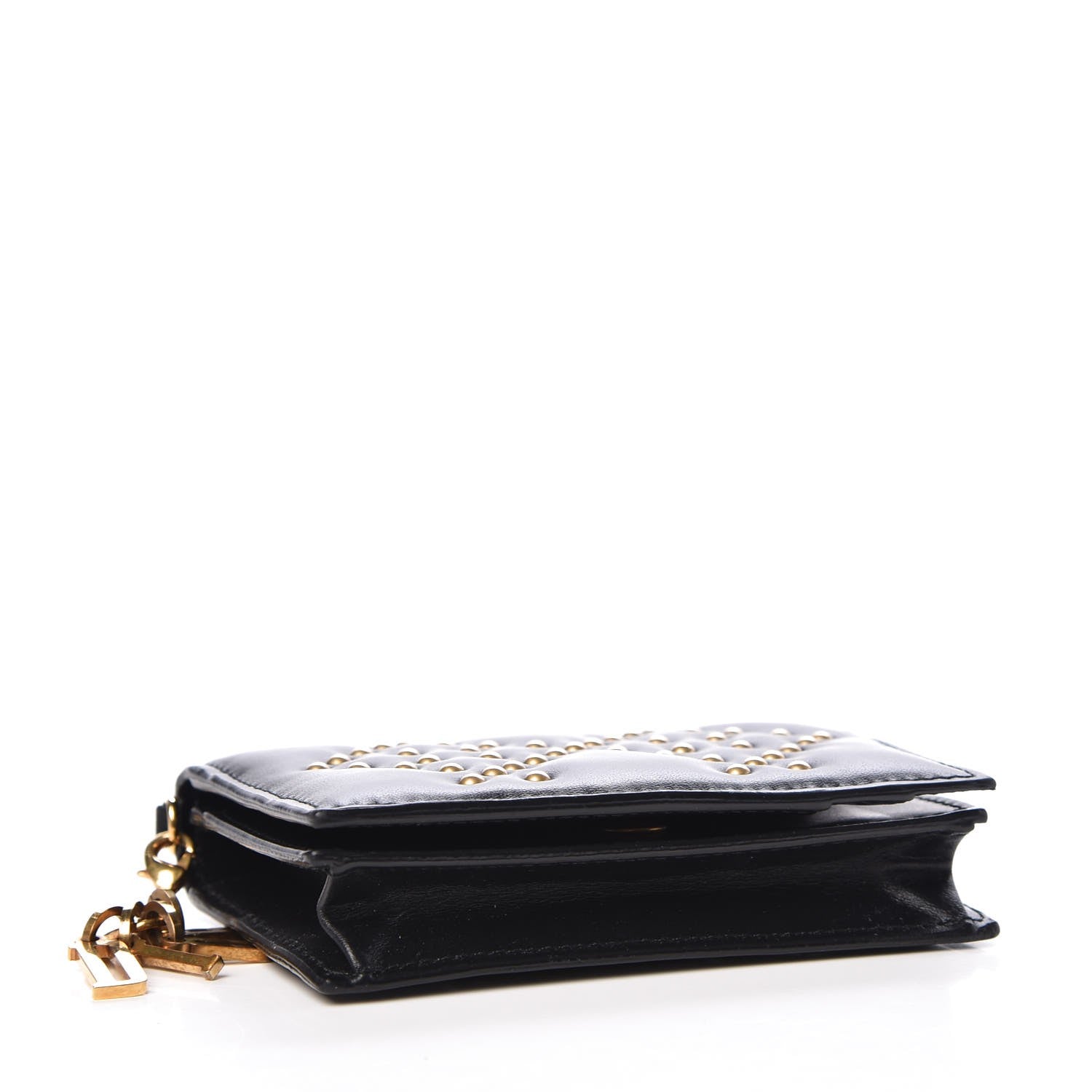 Christian Dior Lambskin Cannage Studded Lady Dior Card Holder Black 4 of 8