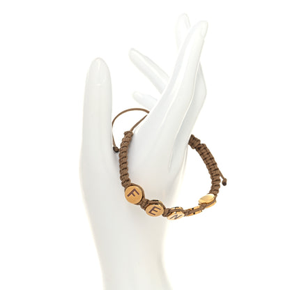 Fendi Fabric Braided Studded Bracelet Brown 2 of 4