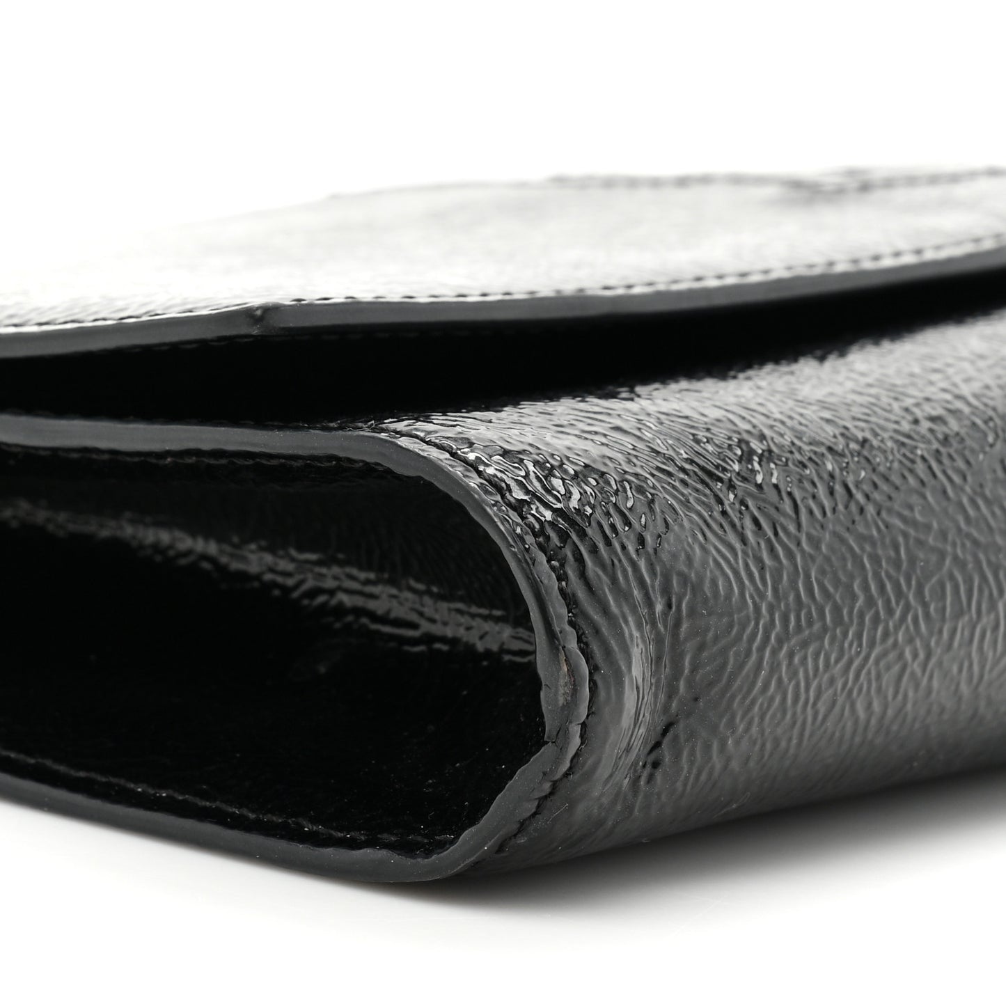 Textured Patent Monogram Large Belle De Jour Clutch Black