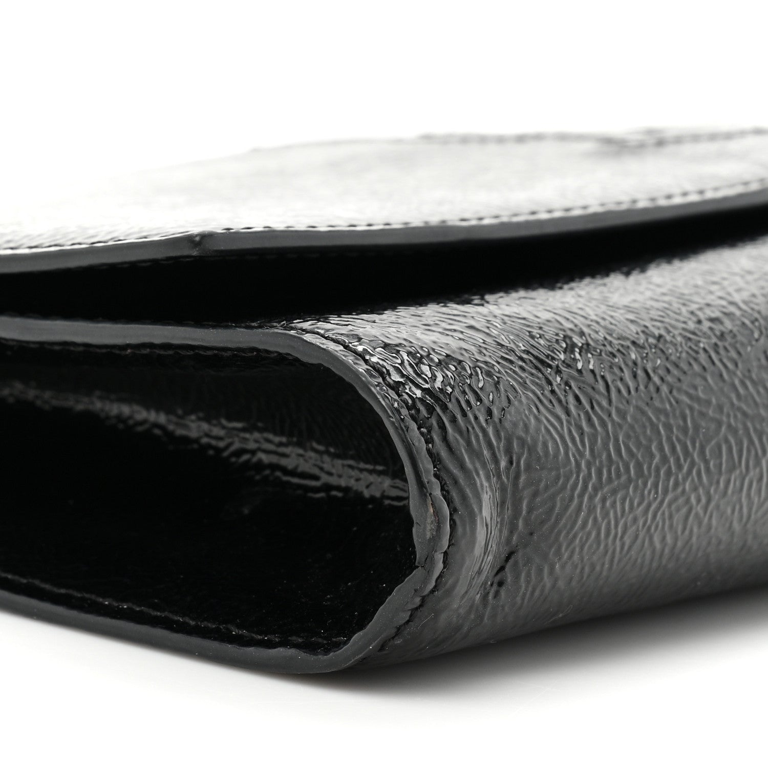 Saint Laurent Textured Patent Monogram Large Belle De Jour Clutch Black 7 of 12