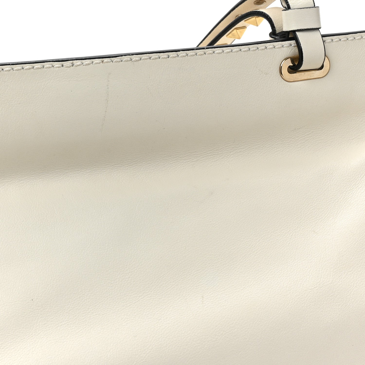 Valentino Garavani VALENTINO GARAVANI Vitello Medium Rockstud Tote Ivory 14 of 14