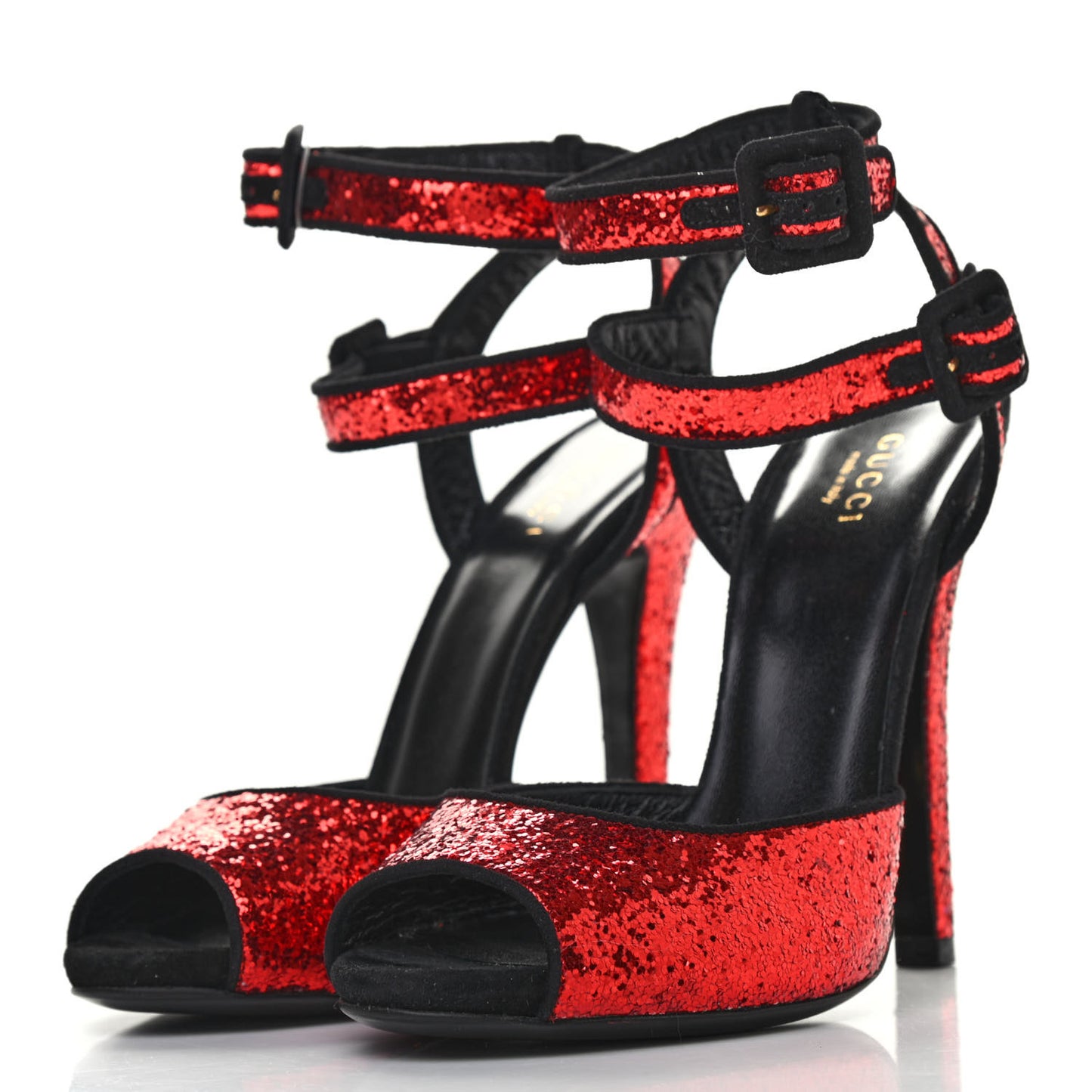 Glitter Suede Galactica Super Kid Platform Sandals 36 Red