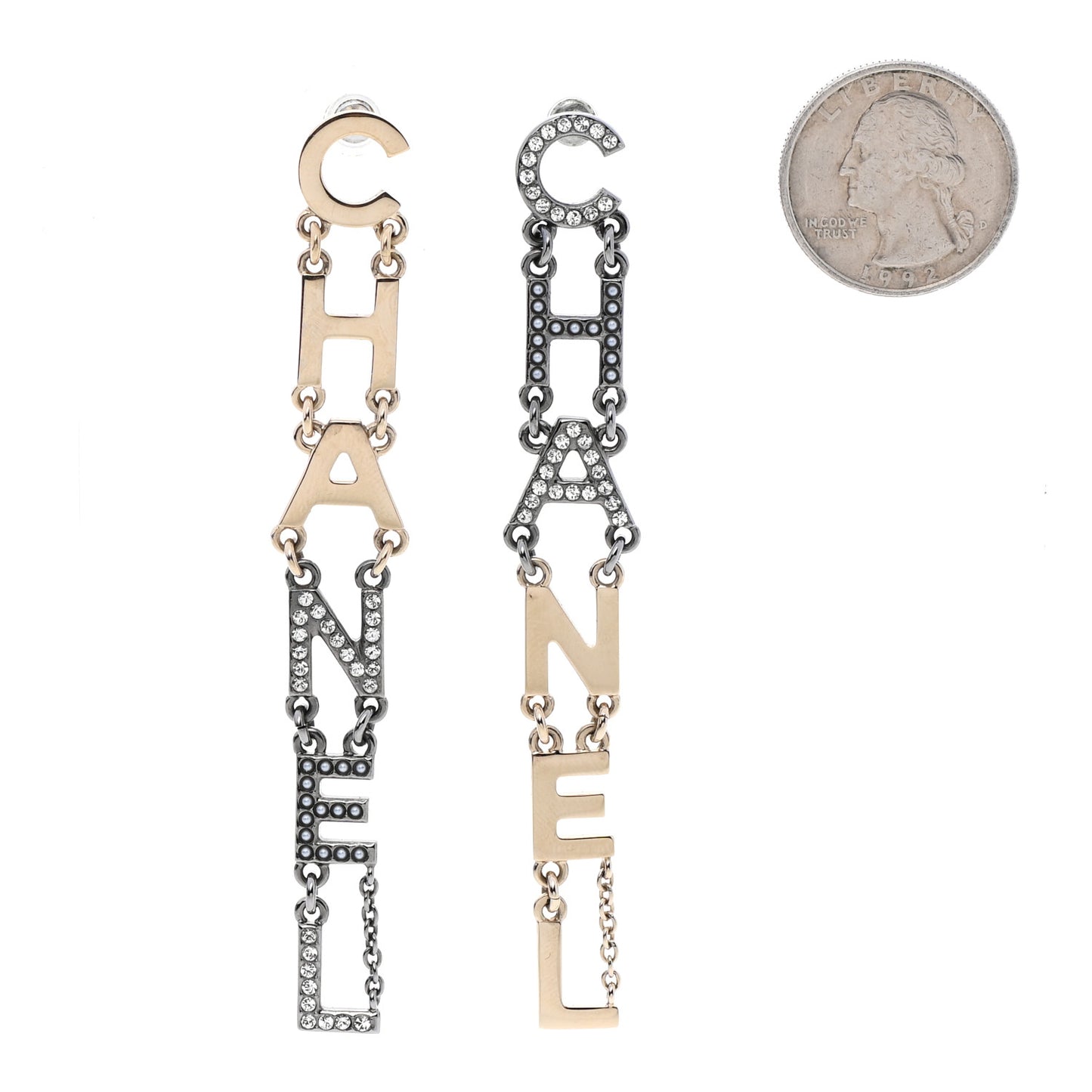 Crystal Pearl Chanel Bright Young Things Earrings Gold Ruthenium