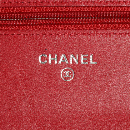 Chanel Caviar Sevruga Wallet on Chain WOC Red 6 of 8