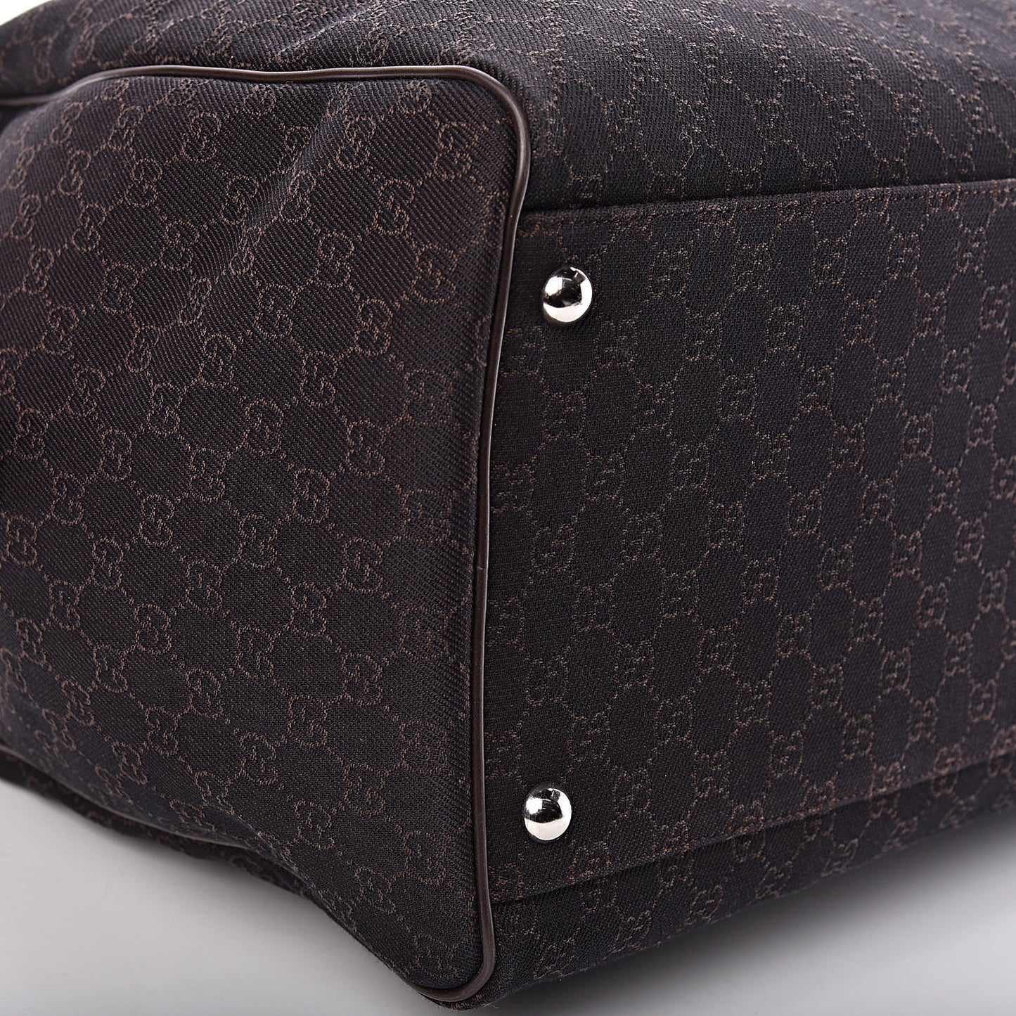 Denim Monogram Large Carry On Duffle Dark Brown