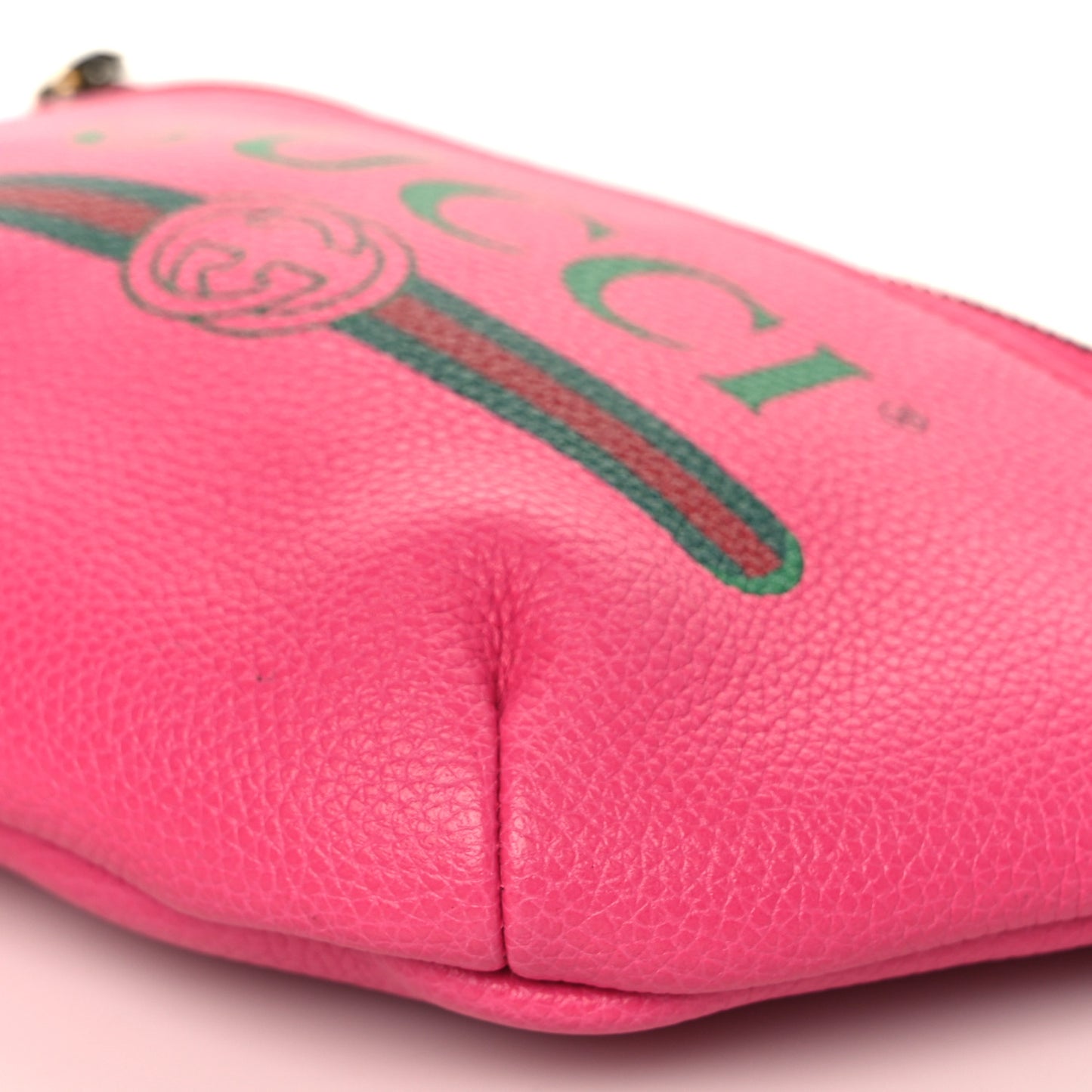 Grained Calfskin Small Logo Belt Bag Box Pink Green