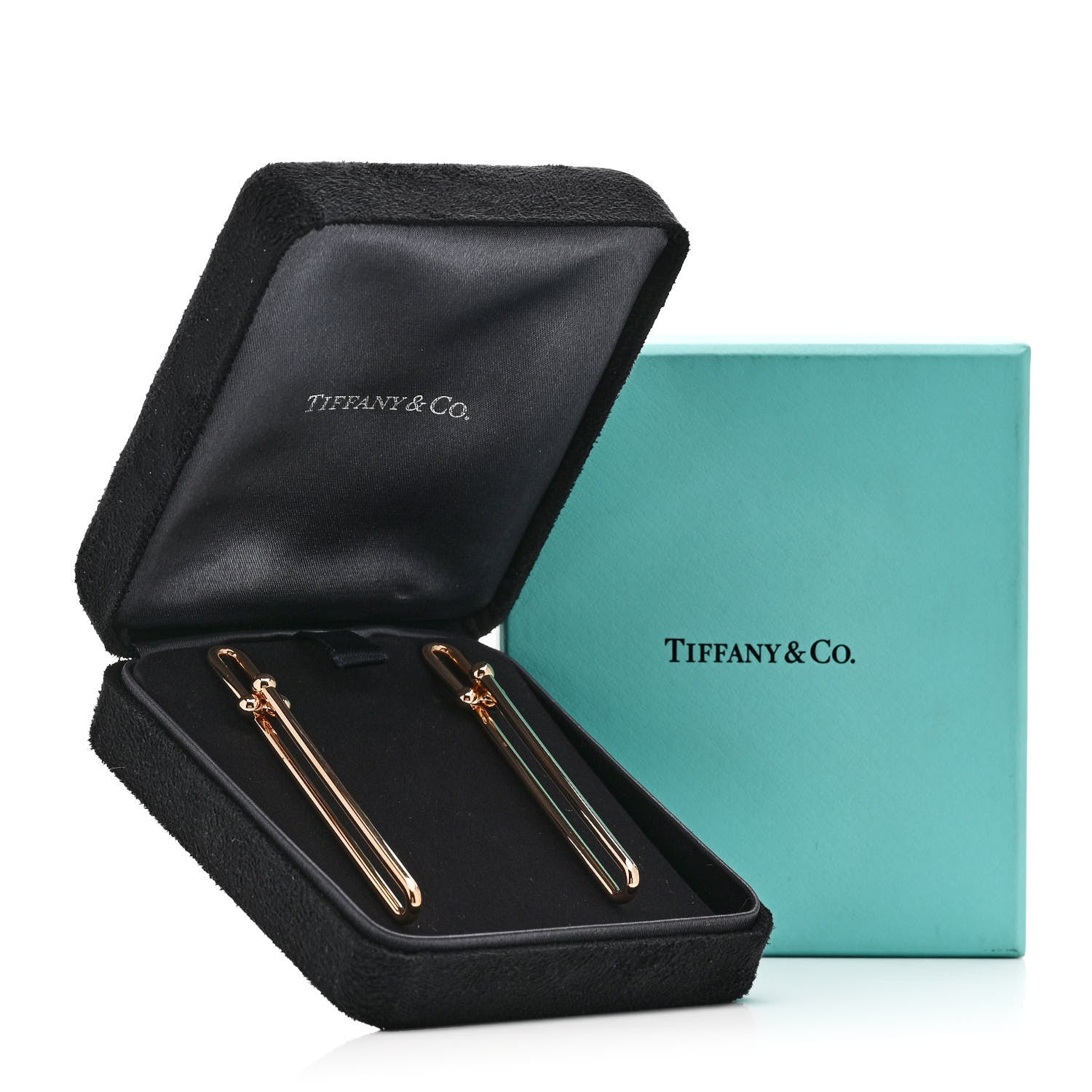 Tiffany 18K Rose Gold HardWear Double Long Link Earrings 5 of 5