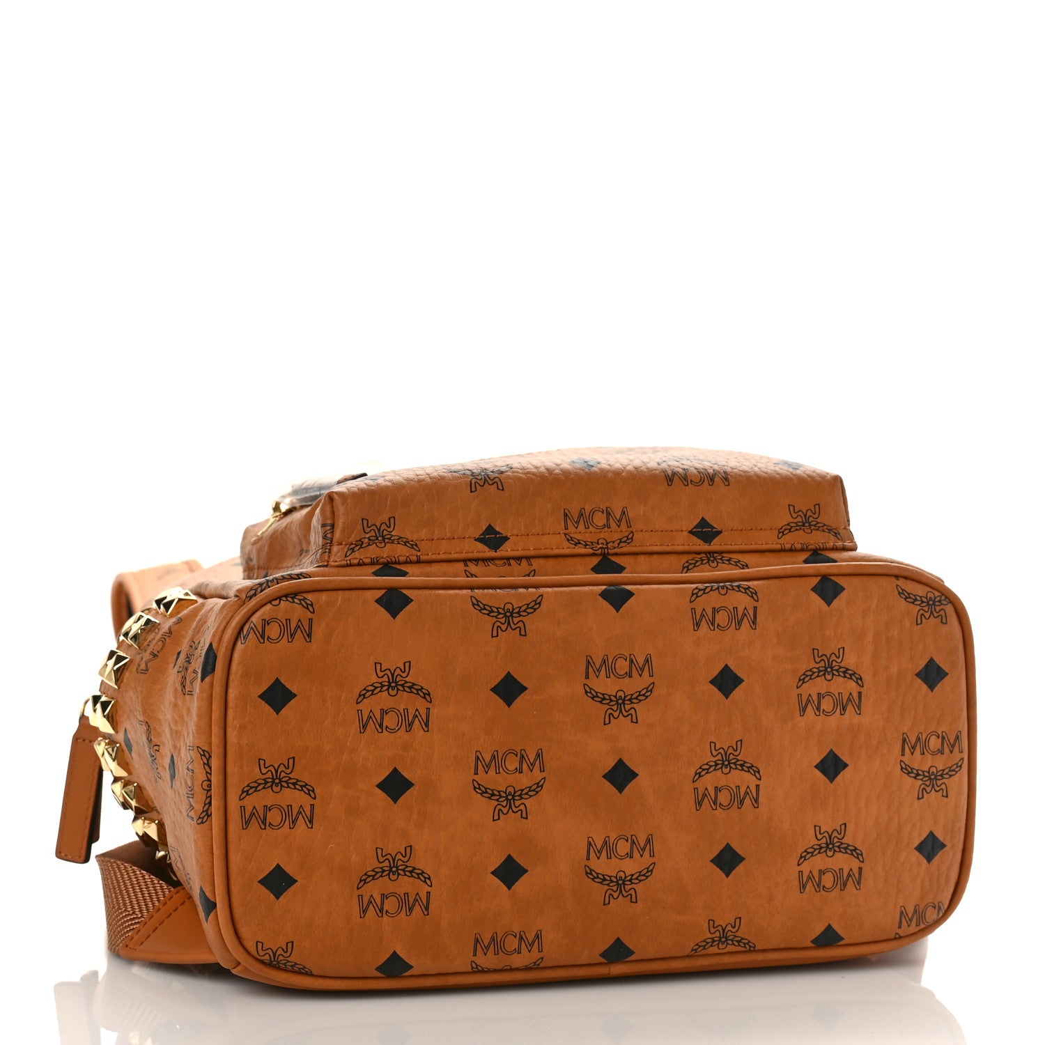 MCM Visetos Small Side Stud Stark Backpack Cognac 4 of 8