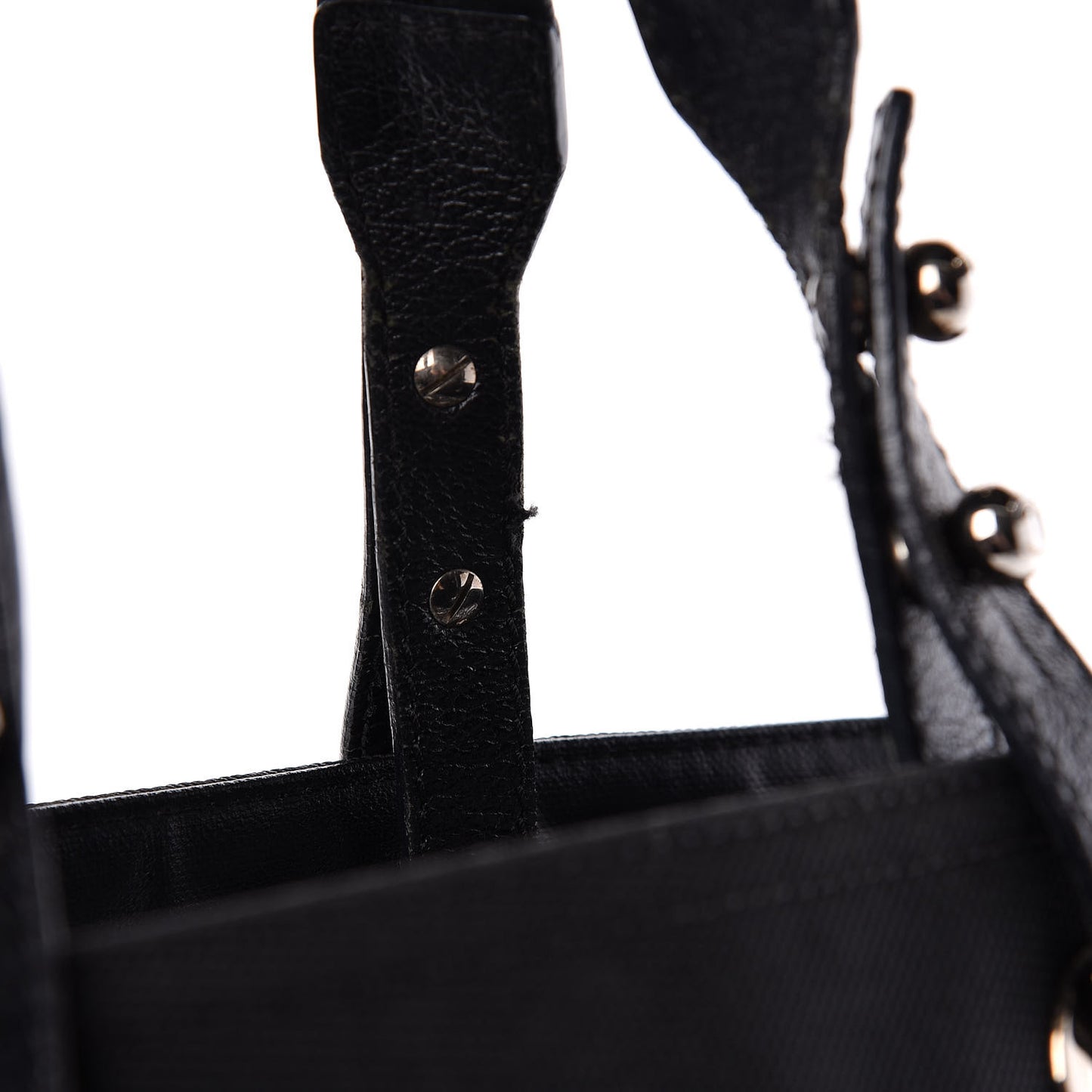 Coated Canvas Large Paris Biarritz Tote Black