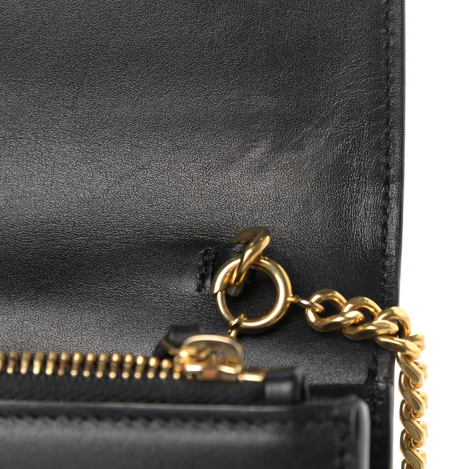 Saint Laurent Smooth Calfskin Classic Monogram Kate Tassel Chain Wallet Black 10 of 16