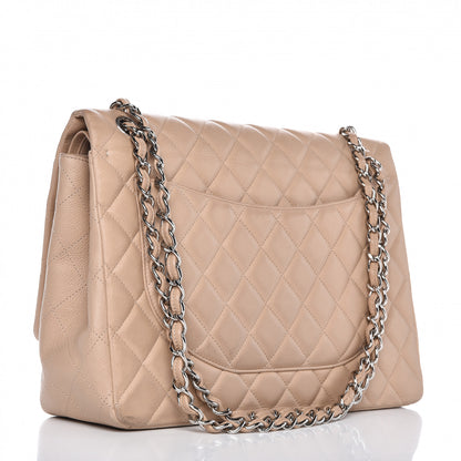 Chanel Caviar Quilted Maxi Double Flap Beige 4 of 14
