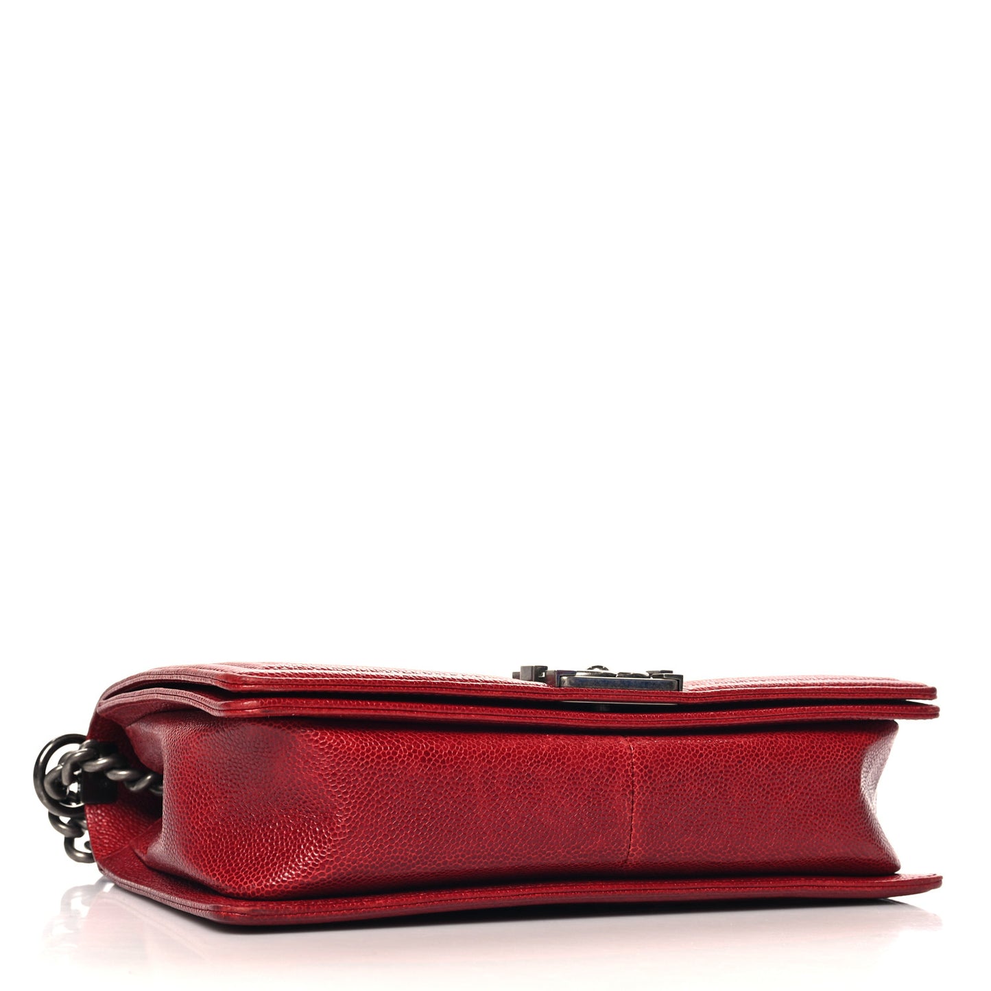 Caviar Quilted New Medium Boy Flap Dark Red