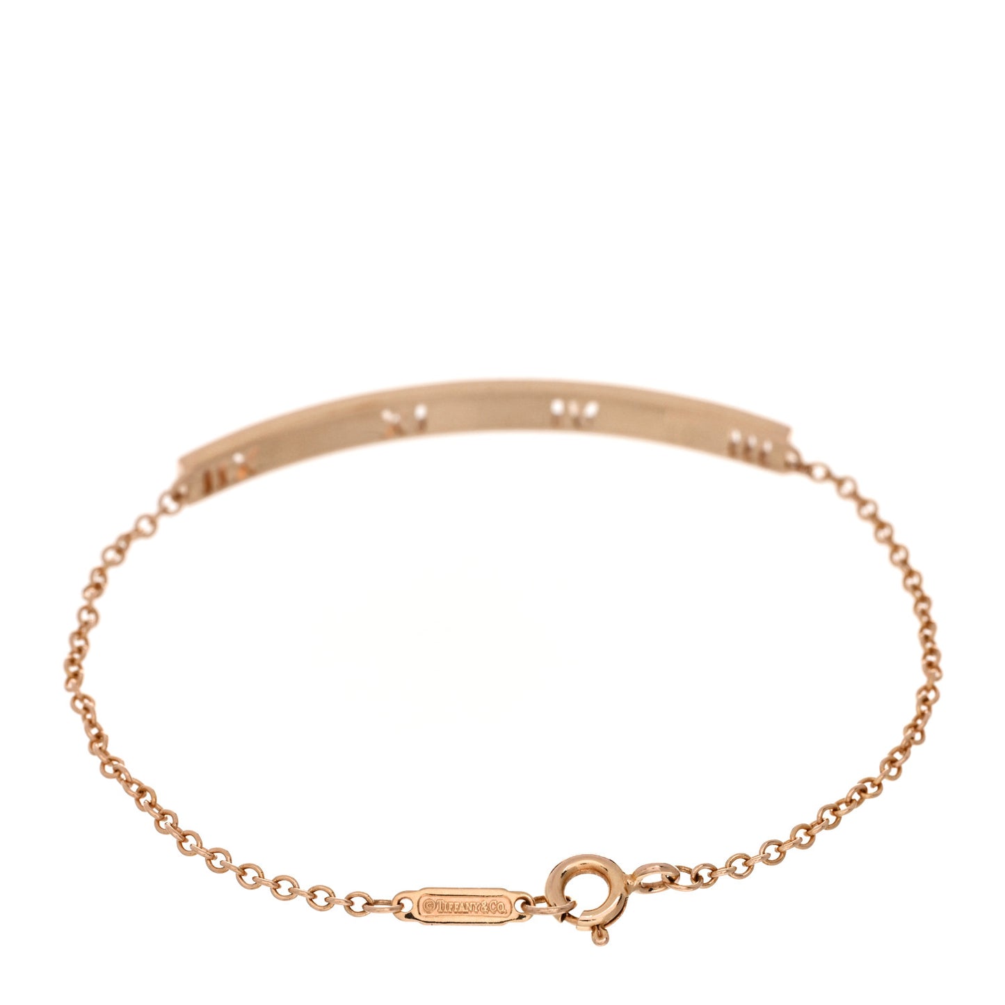 18K Rose Gold Diamond Atlas Bar Pierced Bracelet