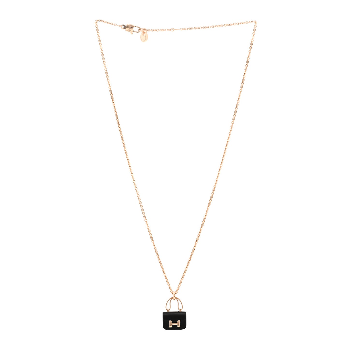 18K Rose Gold Black Jade Constance Amulettes Pendant Necklace