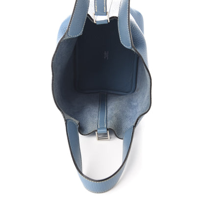 Hermes Taurillon Clemence Picotin 18 PM Blue Jean 5 of 11