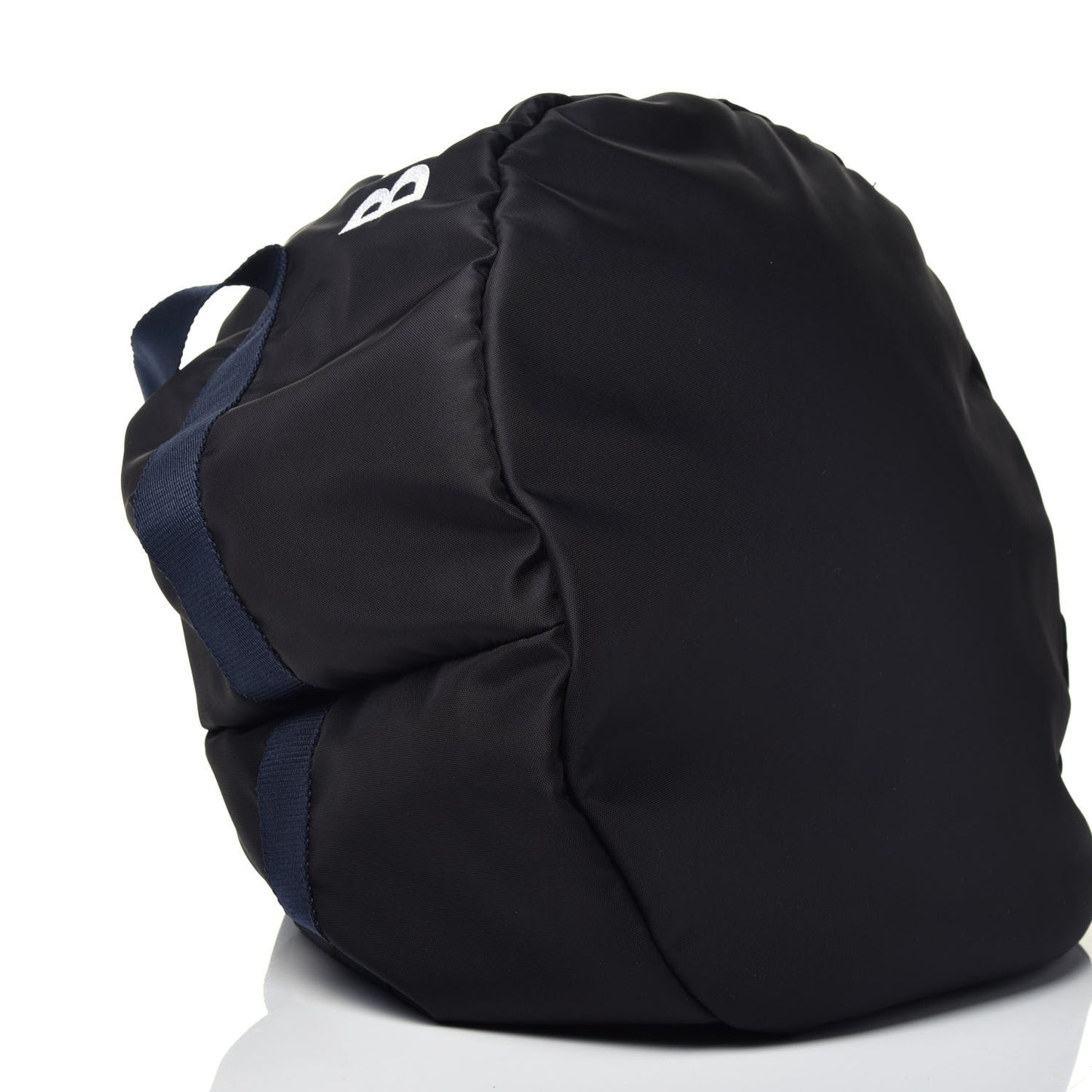 Textured Sport Nylon Logo Embroidered S Wheel Gym Bag Black Bleu Navy