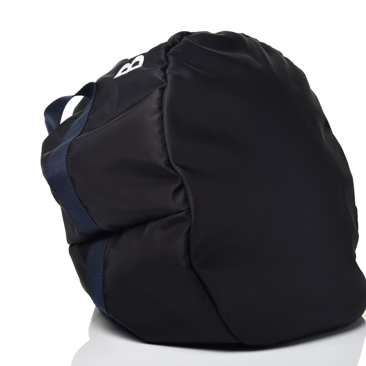 Balenciaga Textured Sport Nylon Logo Embroidered S Wheel Gym Bag Black Bleu Navy 7 of 8