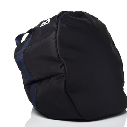 Balenciaga Textured Sport Nylon Logo Embroidered S Wheel Gym Bag Black Bleu Navy 7 of 8