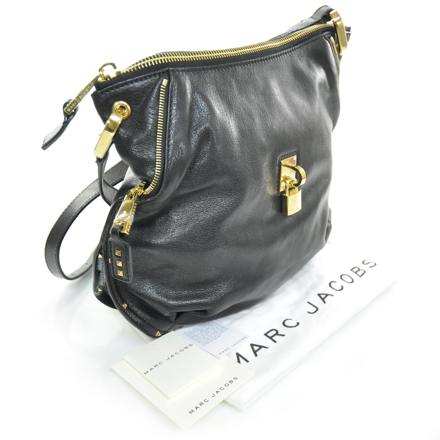 Leather Angie Crossbody Bag Black