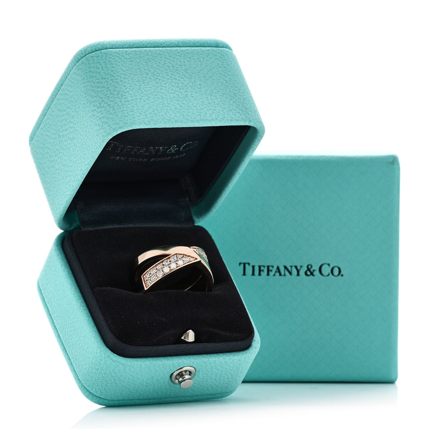18K Rose Gold Diamond Atlas X Wide Ring 53 6.5