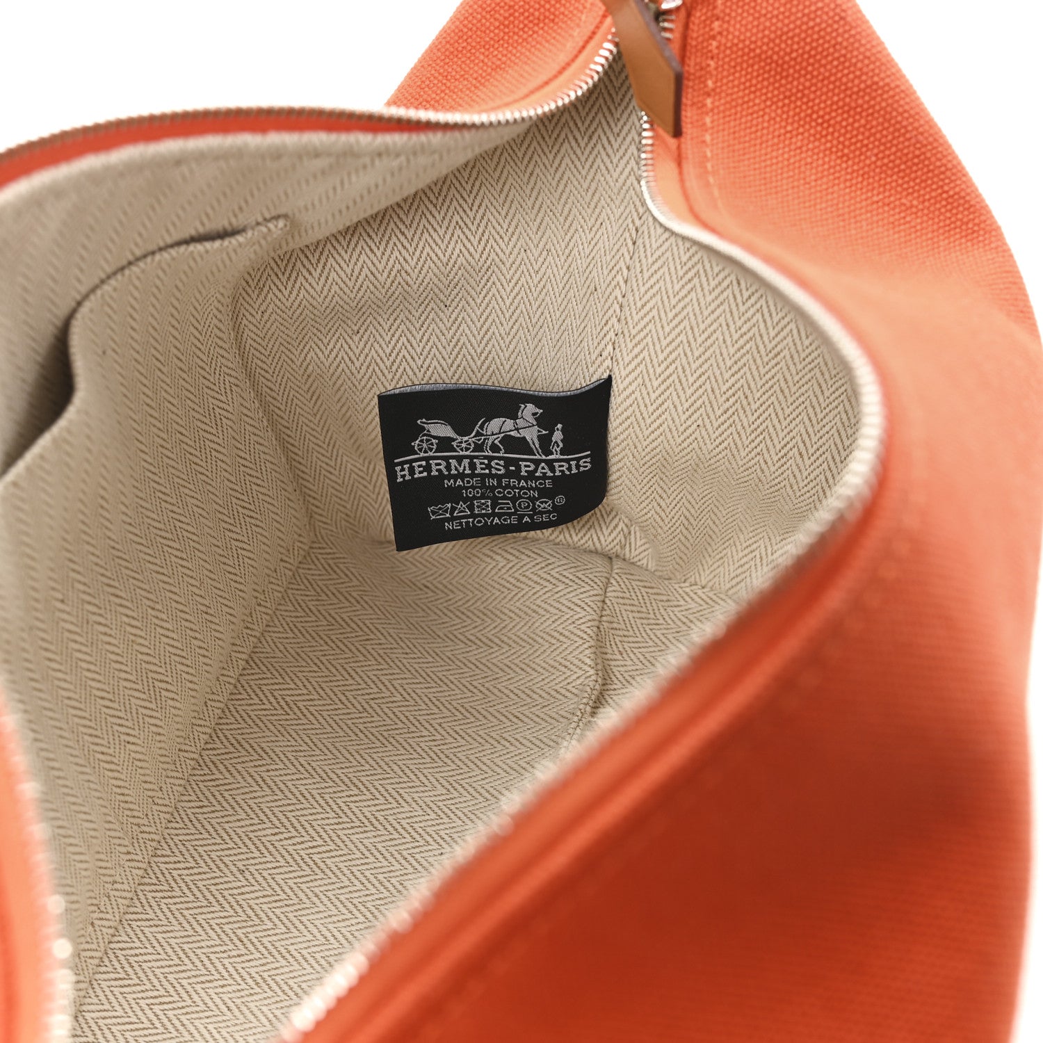 Hermes Canvas Small Bride-A-Brac Pouch Orange Burgundy 6 of 6