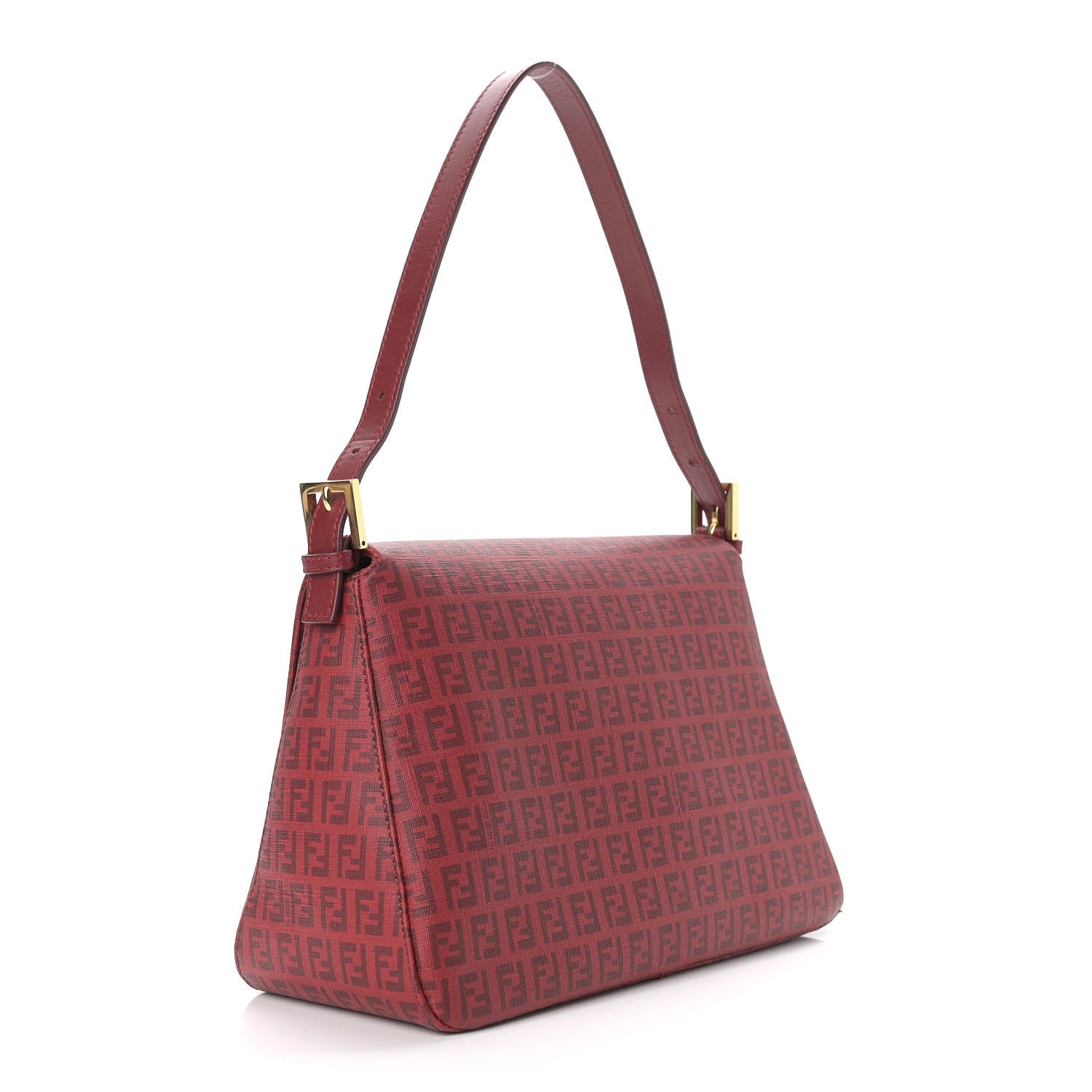 Fendi Zucchino Spalmati Vitello Mama Baguette Bordeaux Rubino 2 of 9