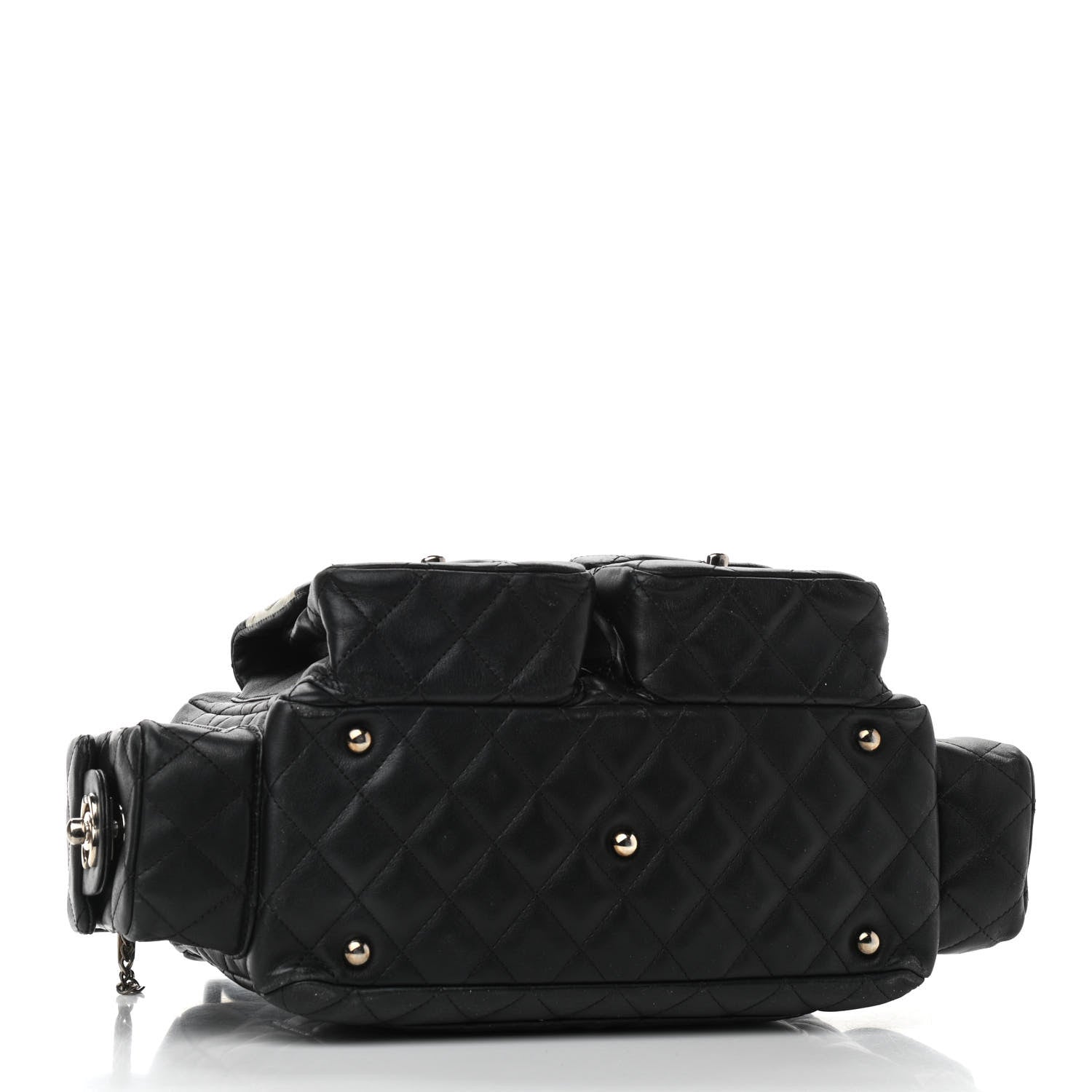 Chanel Calfskin Quilted Small Cambon Multipocket Reporter Black White 3 of 15