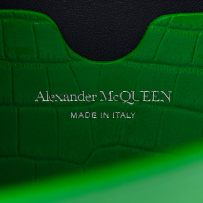 Alexander McQueen Calfskin Crocodile Embossed Knuckle Shoulder Bag Green 6 of 10