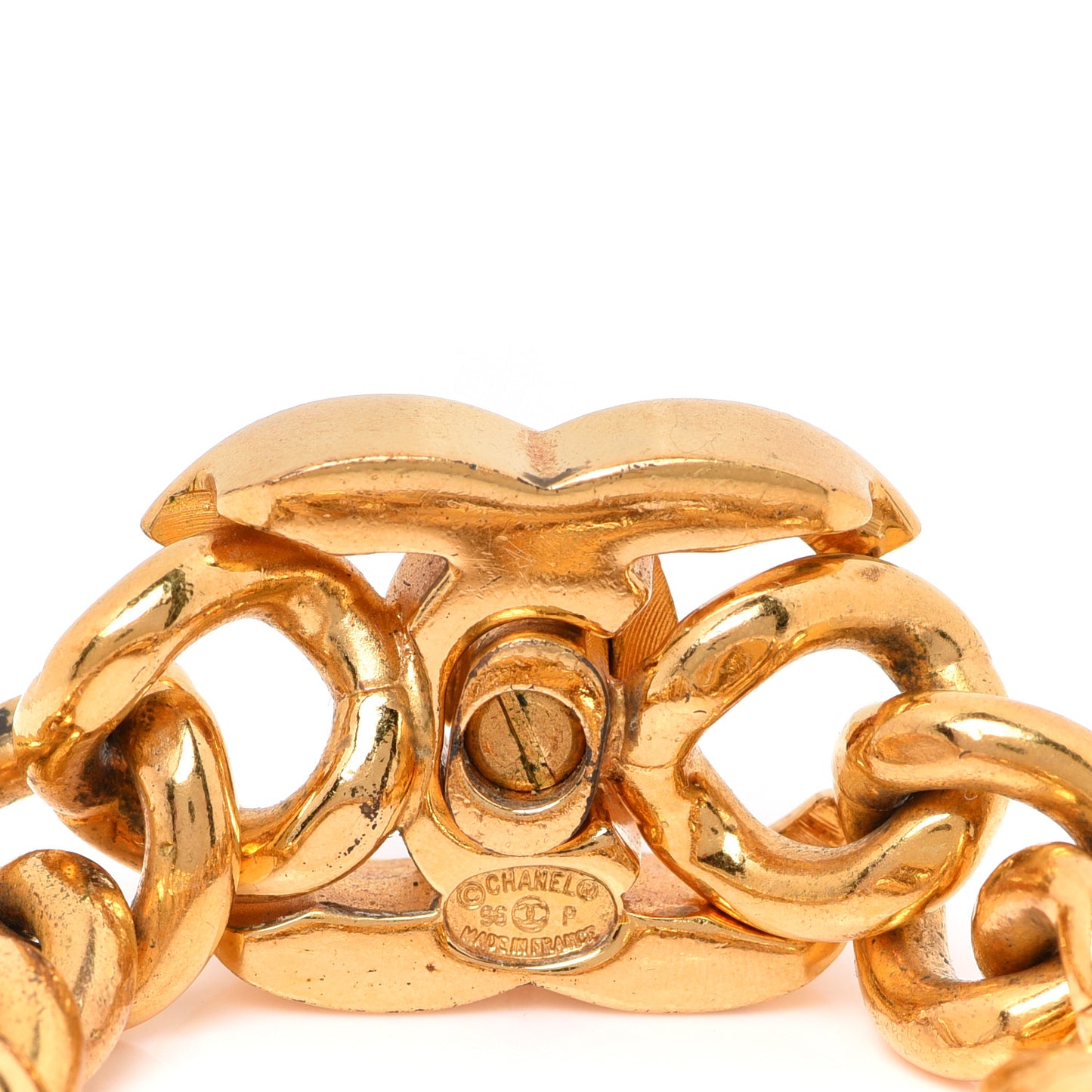 Metal CC Turnlock Bracelet Gold