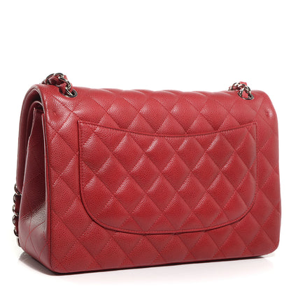 Chanel Caviar Jumbo Double Flap Dark Red 3 of 9